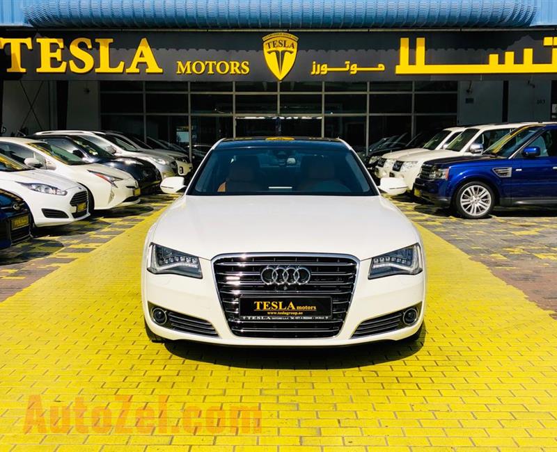 LOW MILEAGE///AUDI A8L///4.0T V8 QUATTRO///GCC///2014///WARRANTY///F/S/H///ONLY 2,119 DHS MONTHLY///